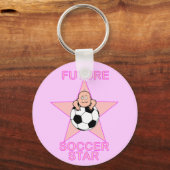 Cute Future Soccer Star Pink Sleutelhanger (Voorkant)