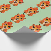 Cute Fuzzy Capybara met Sinaas | Kawaii Dier Kunst Cadeaupapier (Hoek)