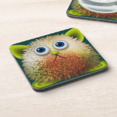 Cute Fuzzy Cartoon Character Art voor All Bier Onderzetter (Linkerzijde)