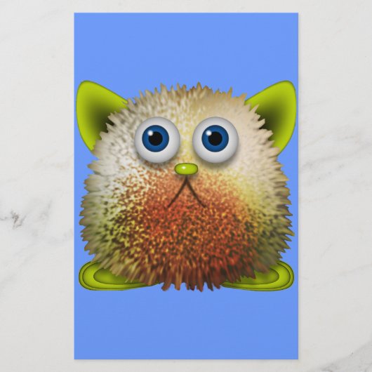 Cute Fuzzy Cartoon Character Art voor All Briefpapier (Voorkant)