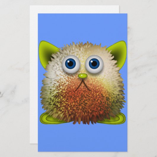 Cute Fuzzy Cartoon Character Art voor All Briefpapier (Voorkant / Achterkant)