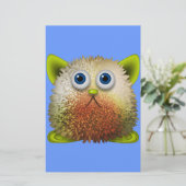 Cute Fuzzy Cartoon Character Art voor All Briefpapier (Staand voorkant)