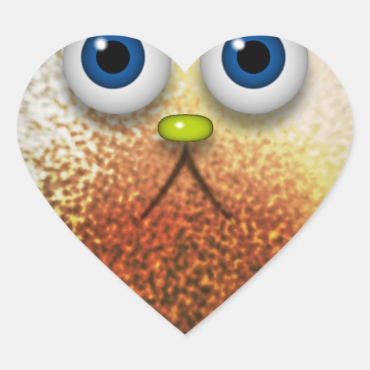 Cute Fuzzy Cartoon Character Art voor All Hart Sticker (Voorkant)