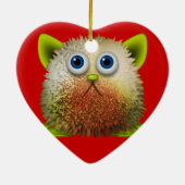 Cute Fuzzy Cartoon Character Art voor All Keramisch Ornament (Achterkant)