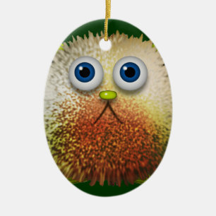 Cute Fuzzy Cartoon Character Art voor All Keramisch Ornament
