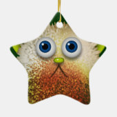 Cute Fuzzy Cartoon Character Art voor All Keramisch Ornament (Achterkant)