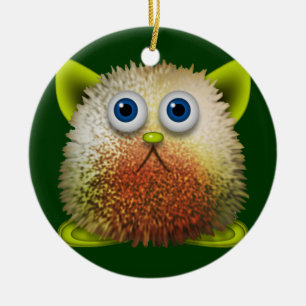 Cute Fuzzy Cartoon Character Art voor All Keramisch Ornament