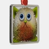 Cute Fuzzy Cartoon Character Art voor All Metalen Ornament (Rechts)