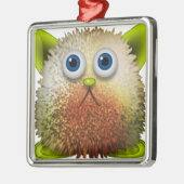 Cute Fuzzy Cartoon Character Art voor All Metalen Ornament (Links)