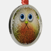 Cute Fuzzy Cartoon Character Art voor All Metalen Ornament (Rechts)