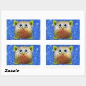 Cute Fuzzy Cartoon Character Art voor All Rechthoekige Sticker (Vel)