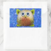 Cute Fuzzy Cartoon Character Art voor All Rechthoekige Sticker (Tas)