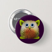 Cute Fuzzy Cartoon Character Art voor All Ronde Button 5,7 Cm (Voorkant /achterkant)