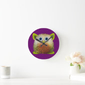 Cute Fuzzy Cartoon Character Art voor All Ronde Klok (Huis)