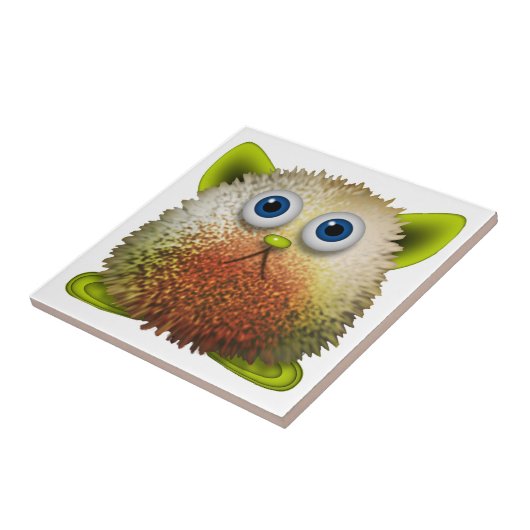 Cute Fuzzy Cartoon Character Art voor All Tegeltje (Zijkant)