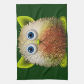 Cute Fuzzy Cartoon Character Art voor All Theedoek (Verticaal)