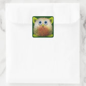 Cute Fuzzy Cartoon Character Art voor All Vierkante Sticker (Tas)
