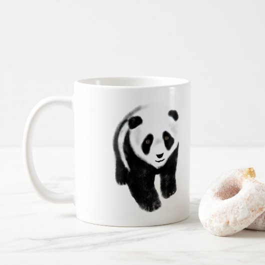 Cute Fuzzy Little Panda Beren Koffiemok (Met donut)