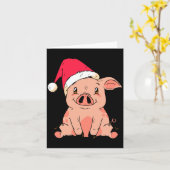 Cute G With Santa Claus Hat Christmas Long Sleeve  Kaart (Gele Bloem)