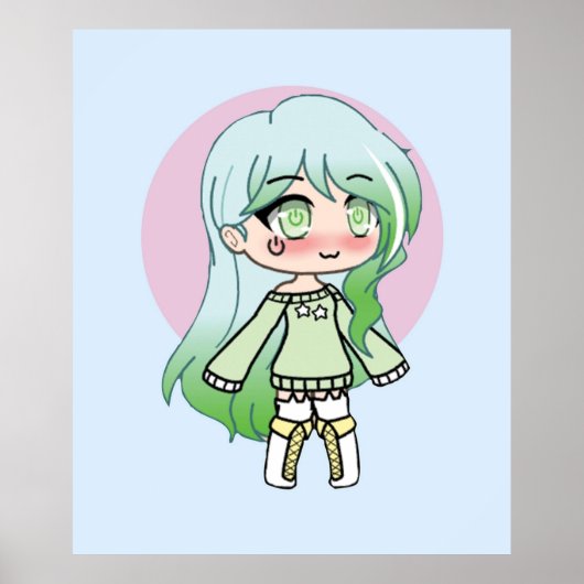 Cute Gacha Series Girl Riley Poster (Voorkant)
