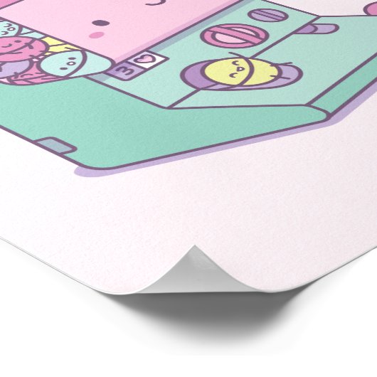 Cute Gachapon Capsule Machine Japan Doodle Poster (Hoek)