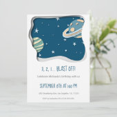 Cute Galaxy met Planets First Birthday Kaart (Staand voorkant)