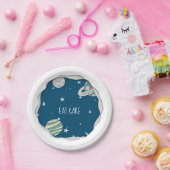 Cute Galaxy met Planets Happy Birthday Papieren Bordje (Feest)