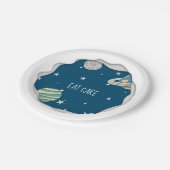 Cute Galaxy met Planets Happy Birthday Papieren Bordje (Gekanteld)