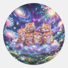Cute Galaxy Tijger Vrienden Sticker