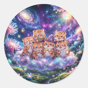 Cute Galaxy Tijger Vrienden Sticker
