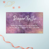 Cute Galaxy Waterverf Baby shower Diaper Raffle Informatiekaartje