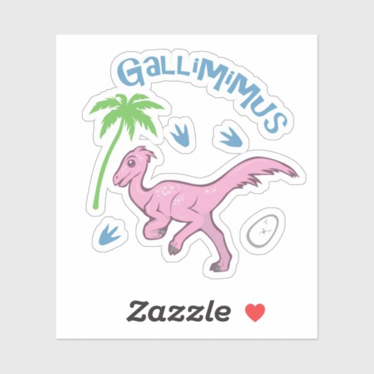 Cute Gallimimus Sticker (Vel)