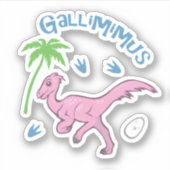 Cute Gallimimus Sticker (Voorkant)