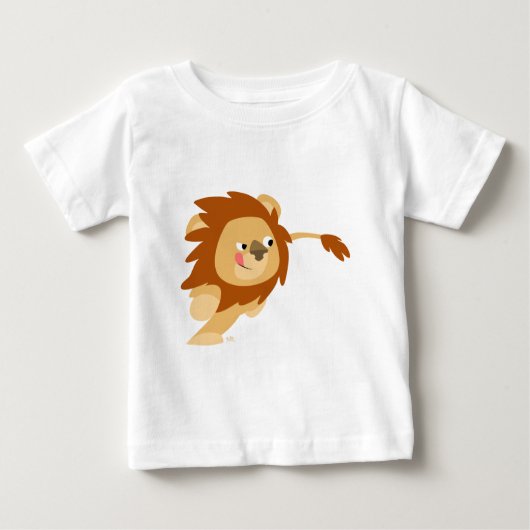 Cute Galloping Cartoon Lion Baby T-Shirt (Voorkant)