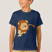 Cute Galloping Cartoon Lion Children T-Shirt (Voorkant)