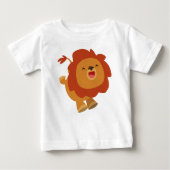 Cute Gamboling Cartoon Lion Baby T-Shirt (Voorkant)