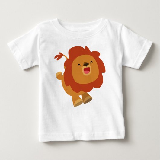 Cute Gamboling Cartoon Lion Baby T-Shirt (Voorkant)