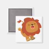 Cute Gamboling Cartoon Lion Magnet (Voorkant / Achterkant)