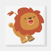 Cute Gamboling Cartoon Lion Magnet (Voorkant)