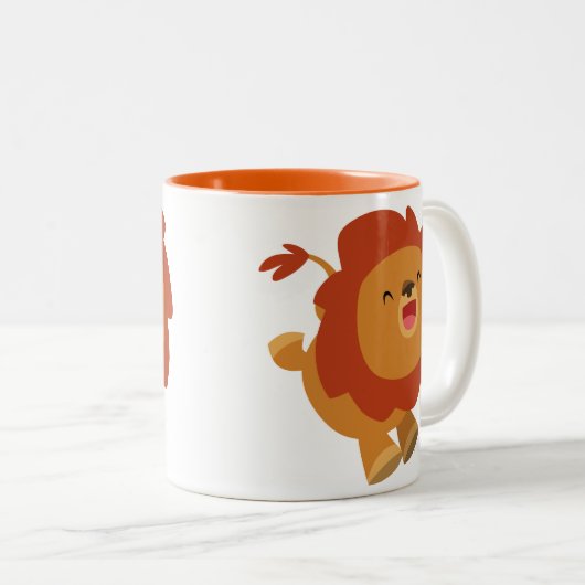 Cute Gamboling Cartoon Lion Mok (Voorkant rechts)