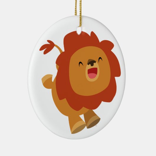 Cute Gamboling Cartoon Lion Ornament (Rechts)