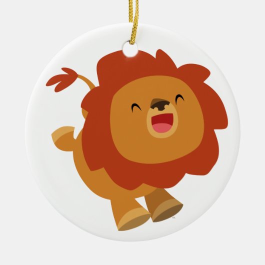 Cute Gamboling Cartoon Lion Ornament (Voorkant)