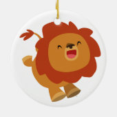 Cute Gamboling Cartoon Lion Ornament (Achterkant)