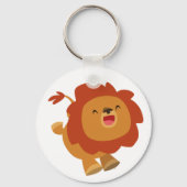 Cute Gamboling Cartoon Lion Sleutelhanger (Voorkant)