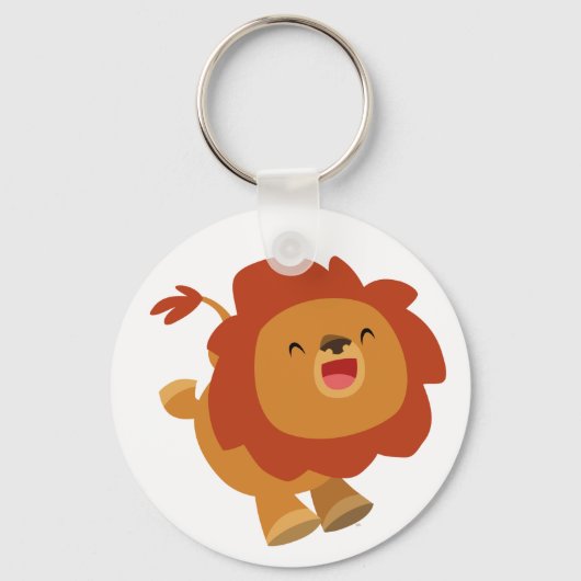 Cute Gamboling Cartoon Lion Sleutelhanger (Voorkant)