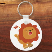 Cute Gamboling Cartoon Lion Sleutelhanger (Voorkant)