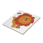 Cute Gamboling Cartoon Lion Tegel Tegeltje (Zijkant)