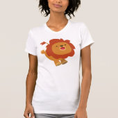 Cute Gamboling Cartoon Lion Women T-Shirt (Voorkant)