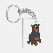 Cute Gamboling Cartoon Rottweiler AcrylSleutelhang Sleutelhanger (Voorkant Links)