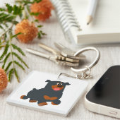 Cute Gamboling Cartoon Rottweiler AcrylSleutelhang Sleutelhanger (Voorkant Rechts)